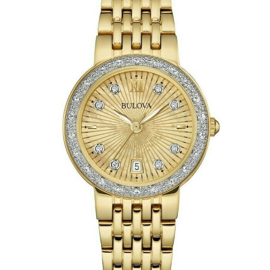 Bulova Diamond Gold 26mm Watch Stunning